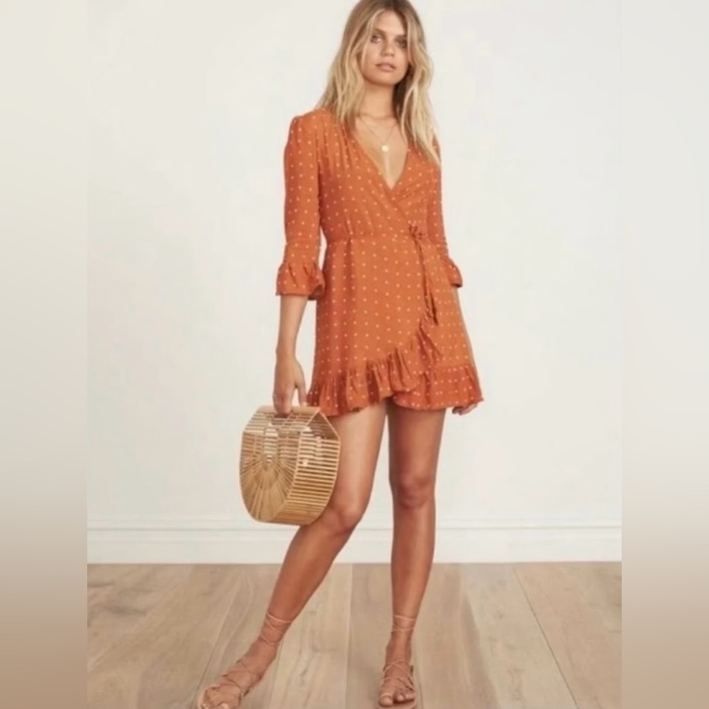 FAITHFUL THE BRAND Carmel Ruffle Wrap Dress - Stefano Print - Sz XS